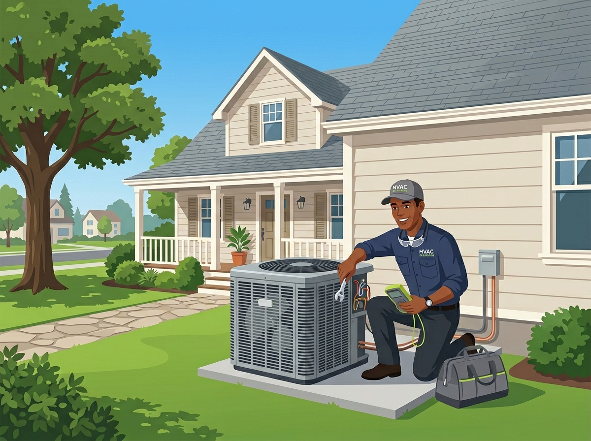 Heating & Cooling (HVAC) — line illustration