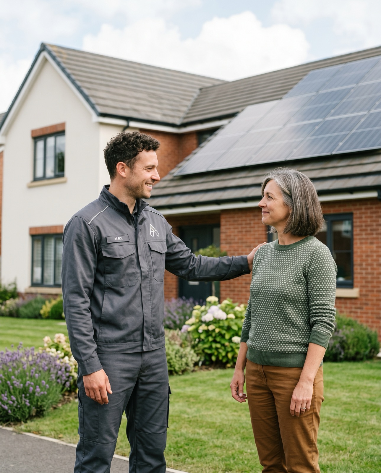 A licensed contractor carrying out a free project assessment with a homeowner